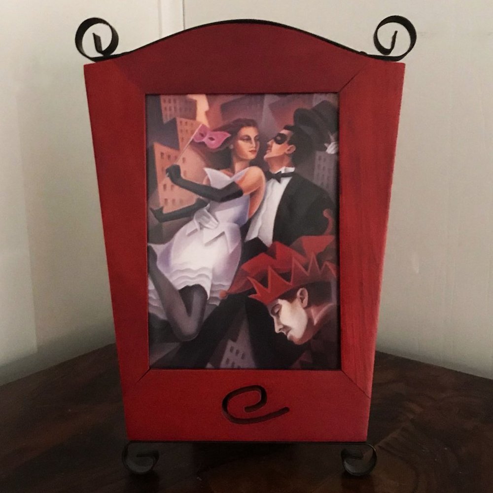 Art Deco style wood & metal frame